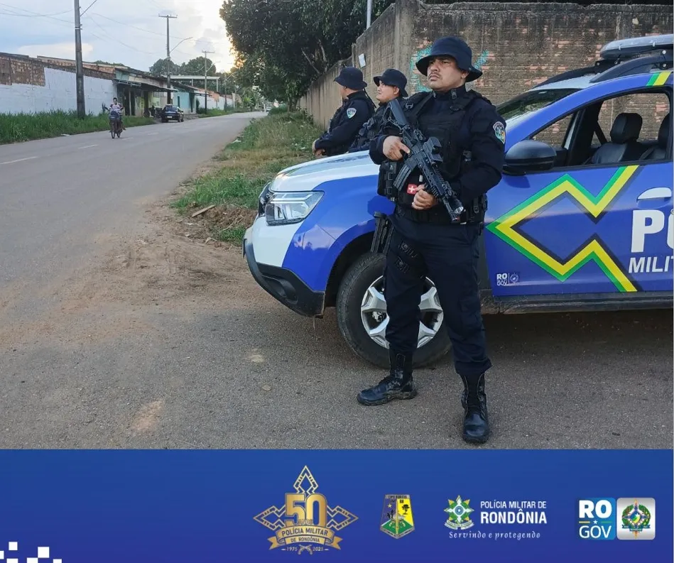 Policiais militares da Companhia Independente de Policiamento Ostensivo (CIPO)/Buritis em apoio à Operação Sufocare em Porto Velho