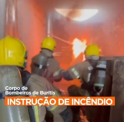  Corpo de Bombeiros de Buritis realiza treinamento de combate a incêndios | Foto: Captura de tela, video instagram (@gazetaburitis)