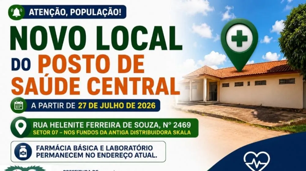 Posto de Saúde Central de Buritis passa a atender em novo endereço a partir de segunda-feira (27)